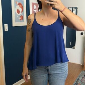 Lush Women's Blue flowy tank Top